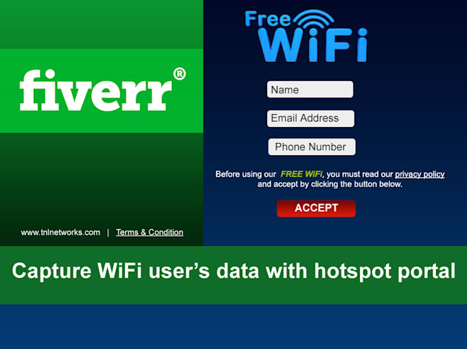capture wifi hotspot user data with customised login portal