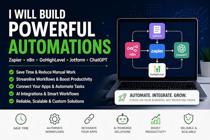 build automation using zapier n8n gohighlevel jotform and chatgpt