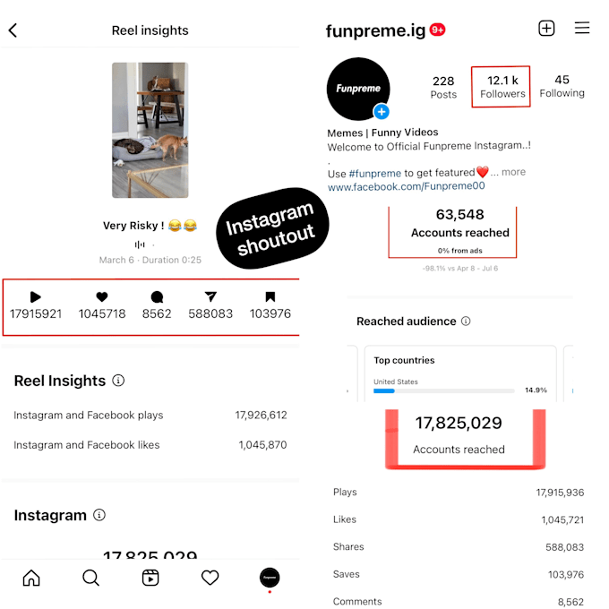 Gib dir einen instagram-gruß an meine virale meme-seite