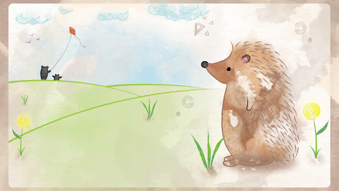 draw watercolor children story book illustrations