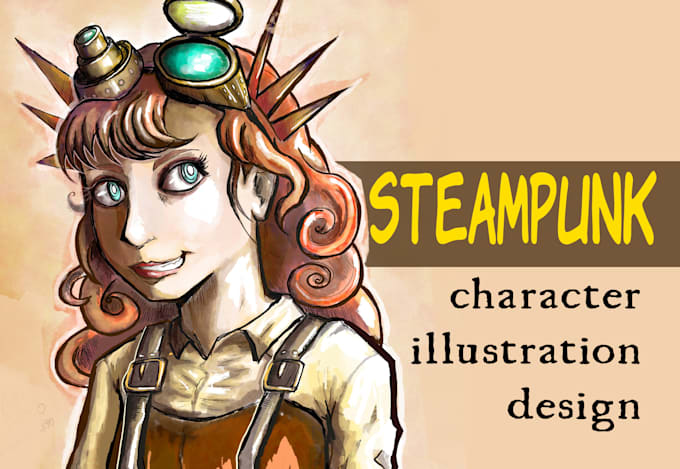 draw a steampunk or retrofuturist character