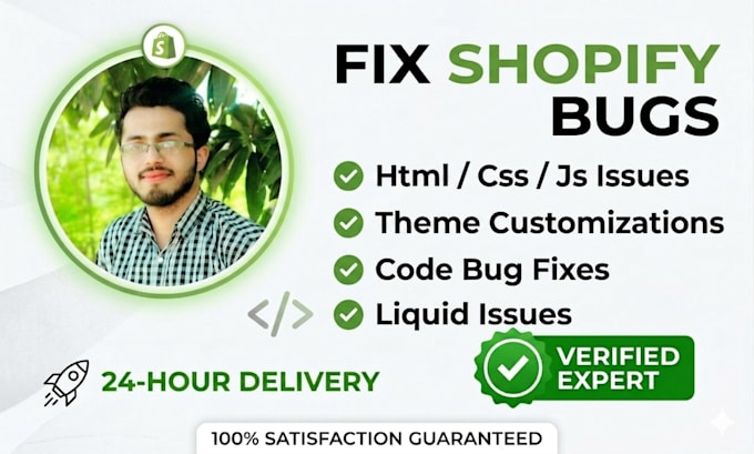 do shopify bug fix, html, css, and liquid issues