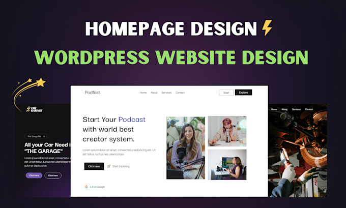 design modern homepages or do wordpress website design