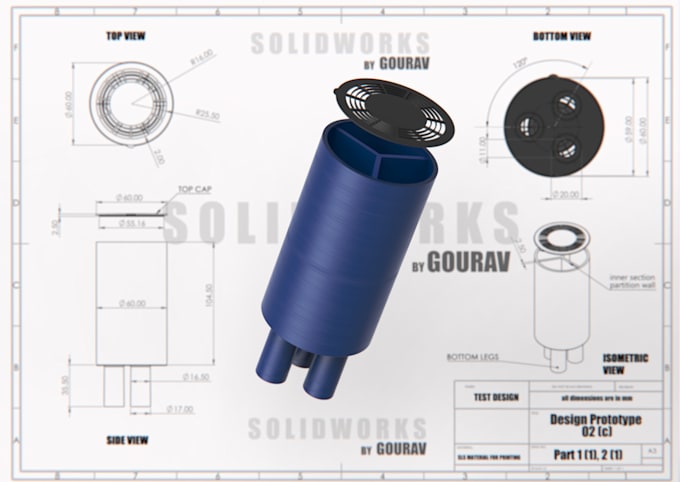 do 3d cad model , industrial designs and renderings in solidworks , keyshot