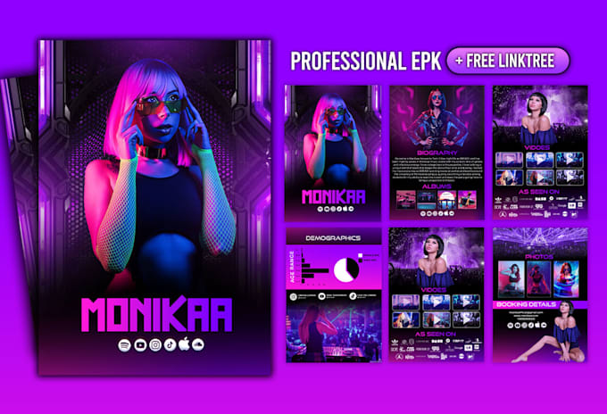 do professional artist press kit, media kit,epk,speaker one sheet