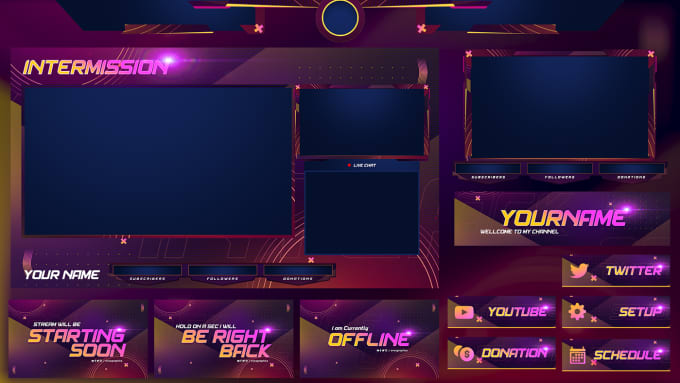 Design mixer overlay, twitch overlay and logo by Susan_graphics | Fiverr