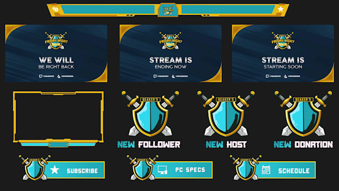 design custom animated kick and twitch overlay stream package