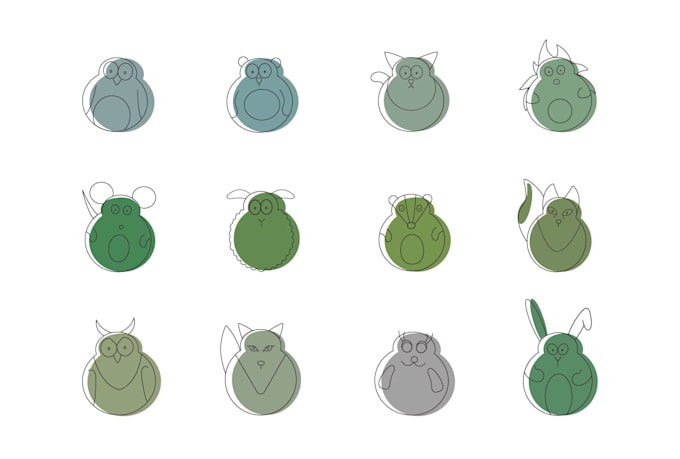 create icon set for web, apps and print in minimalist style