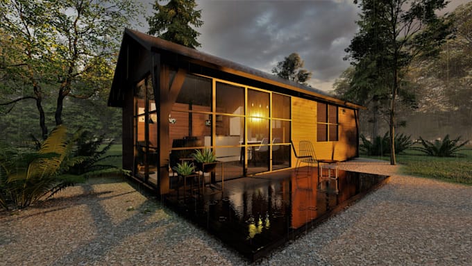 do architectural 3d design renderings of tiny houses and tree houses