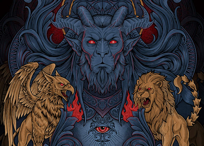 draw dark art illustration with engraving style
