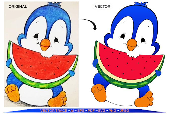 convert your drawing to digital art vector ai eps pdf svg