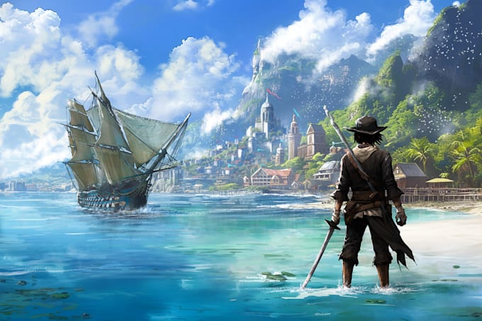 create environment concept art and background