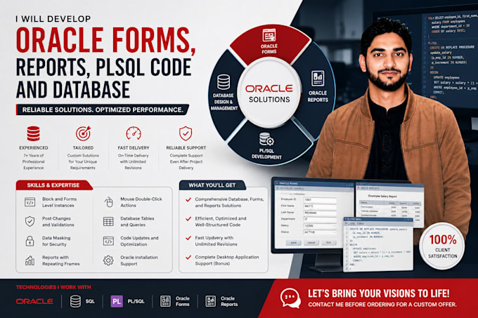 develop oracle forms, reports, plsql code and database