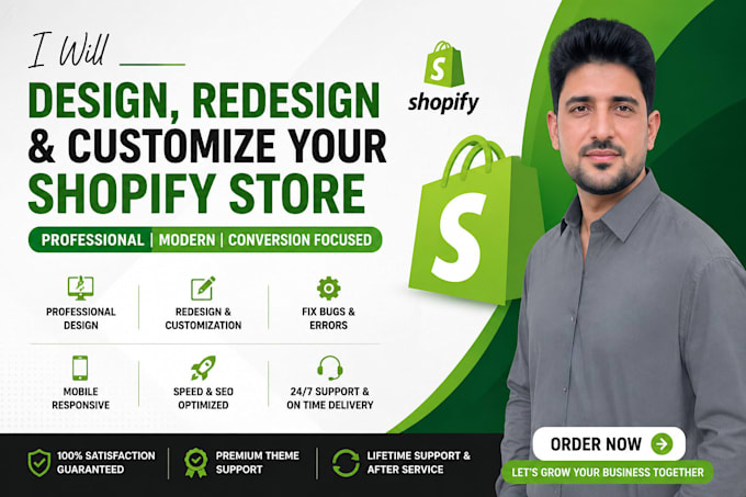 design, redesign, edit and customize your shopify store professionally