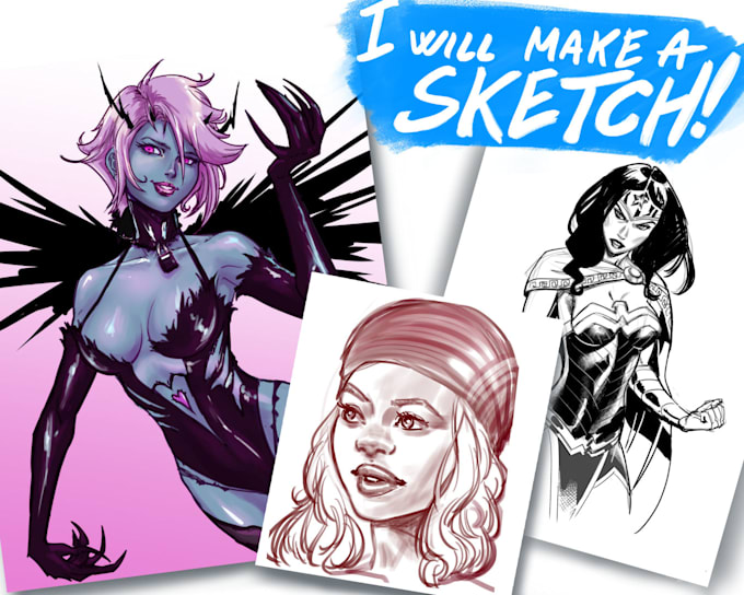 draw a digital sketch of your oc, dnd character, or fanart