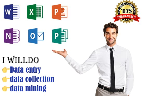 do data entry job on ms excel ms word, data collection