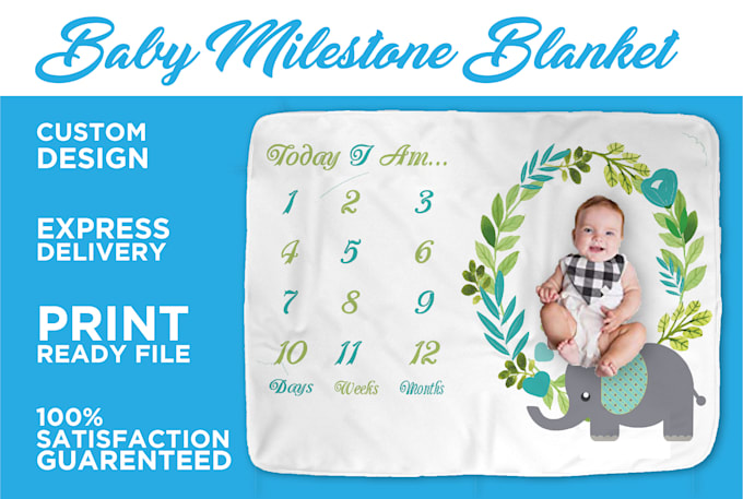 do cute baby milestone blanket , bedsheet, pillow designs