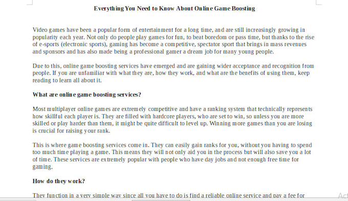 write an article on entertainment and gaming
