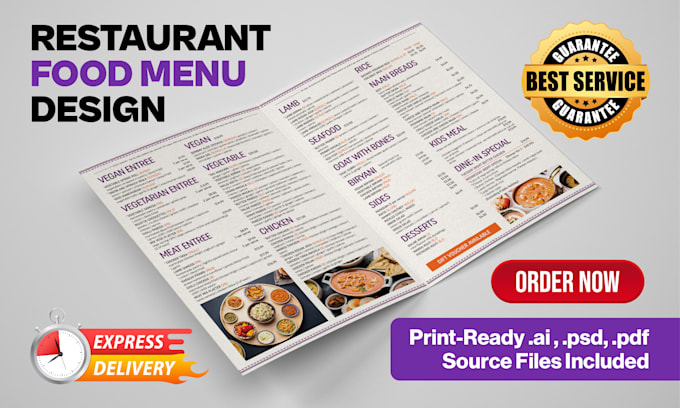 design an editable restaurant menu, digital menu, food menu