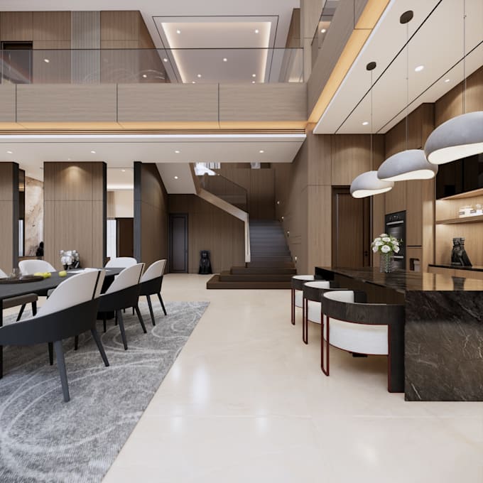 design a modern interior 3d rendering for your space