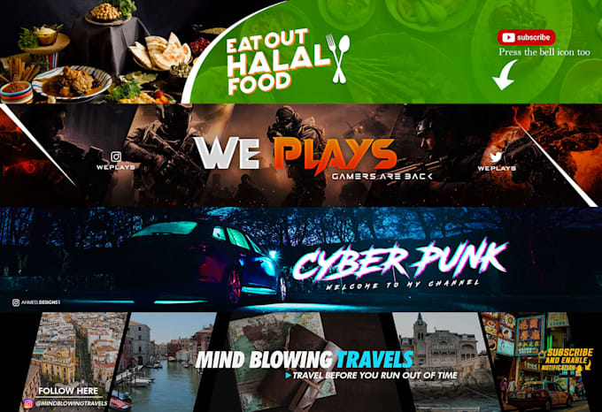 design an awesome youtube logo and banner