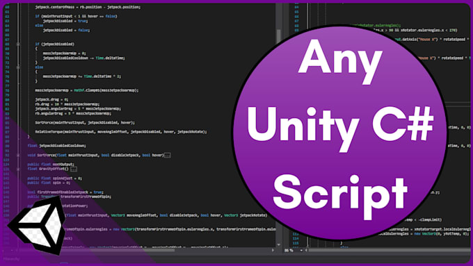Create a unity script for you by Mgsanders | Fiverr
