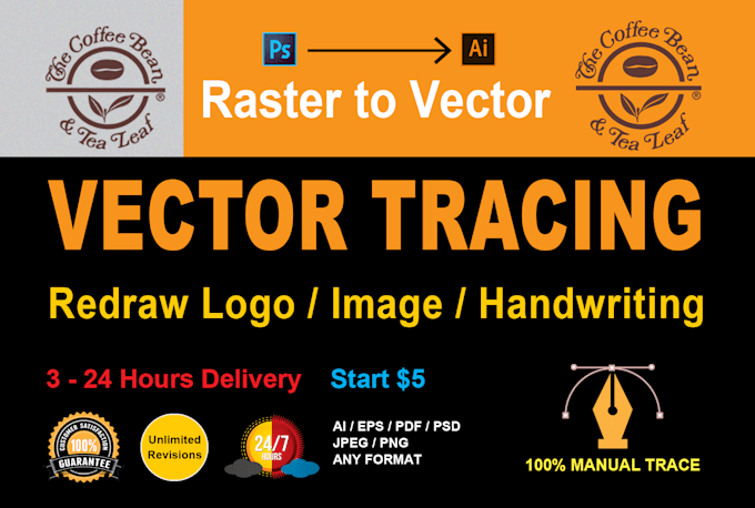 do vector tracing redraw logo or image in same day