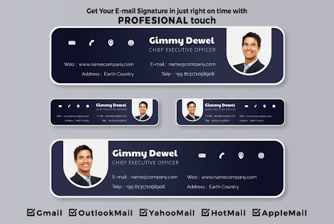 Design modern clickable html email signature for your email by ...