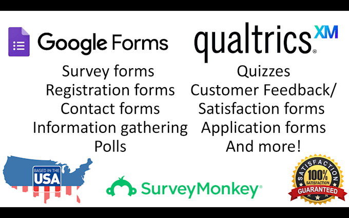 make any type of google, survey monkey, or qualtrics form