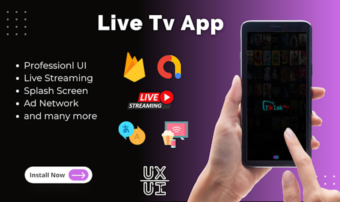 create a live tv professional app with cheap rate