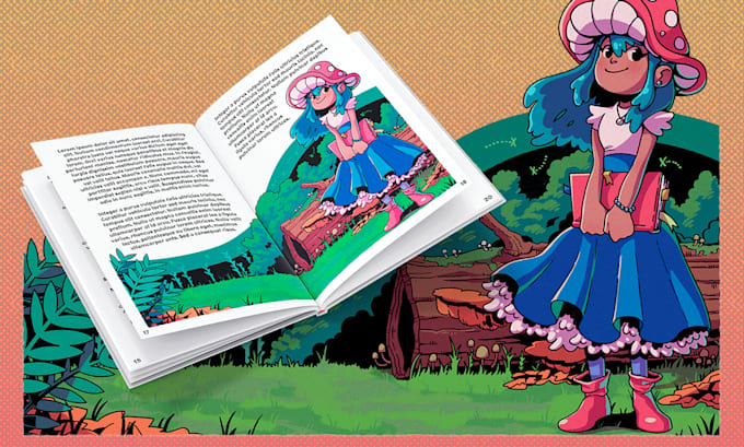 hand draw your fantasy children book or any other book illustration