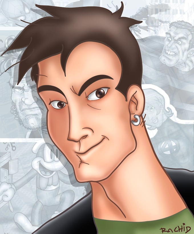 predict your face in the future in this cartoon style
