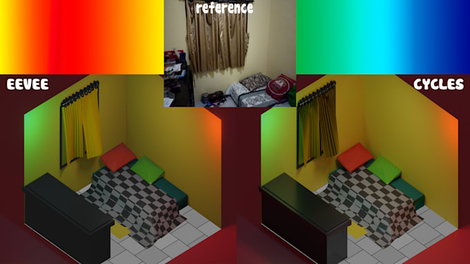 make an isometric low poly design from your room or interior