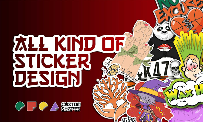 do custom sticker design, badge, patch, decal, emblem and label