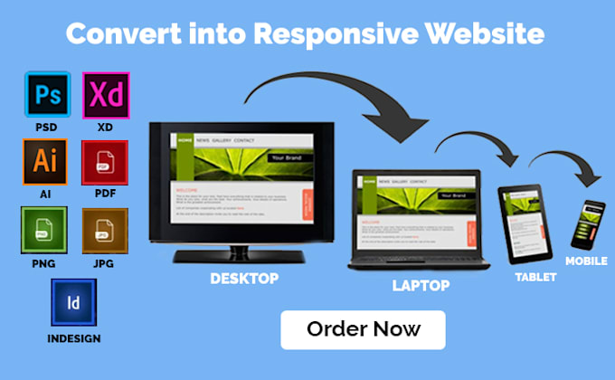 convert psd to html, image to html, xd to html, wix to html bootstrap responsive