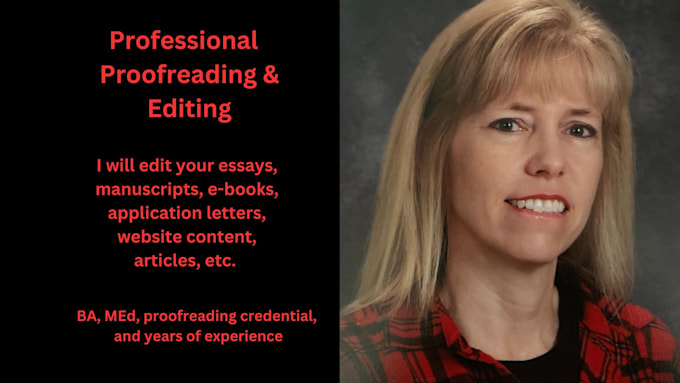 professionally proofread and edit all of your documents