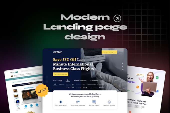 Best Price! I will create a clean and modern landing page design  for $20