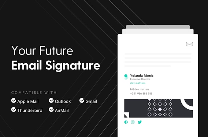 design a clickable HTML email signature for outlook and gmail