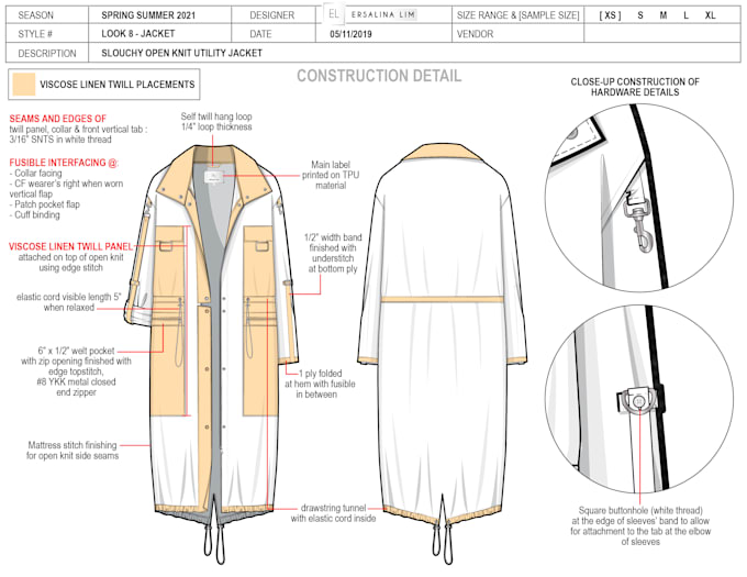 Design your fashion technical packs by Ersalinalim Fiverr