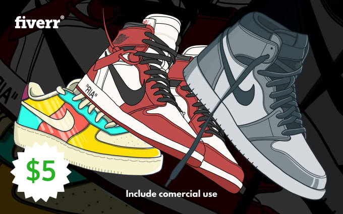 Draw an amazing vector illustration of your sneakers by Agostand | Fiverr