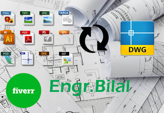 Convert Your Sketch Or Any File To Autocad Dwg Format By Engr Bilal Fiverr