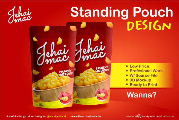 Download Made Standing Pouch Packaging Design With 3d Mockup By Donietlw PSD Mockup Templates