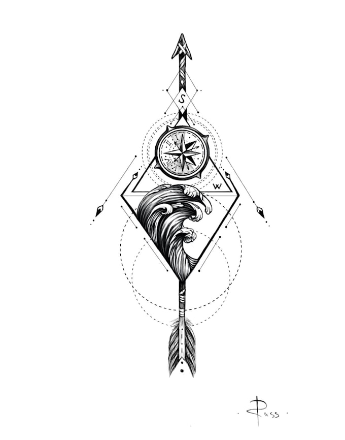 Top 10! I will create a custom tattoo art work for you  for $5