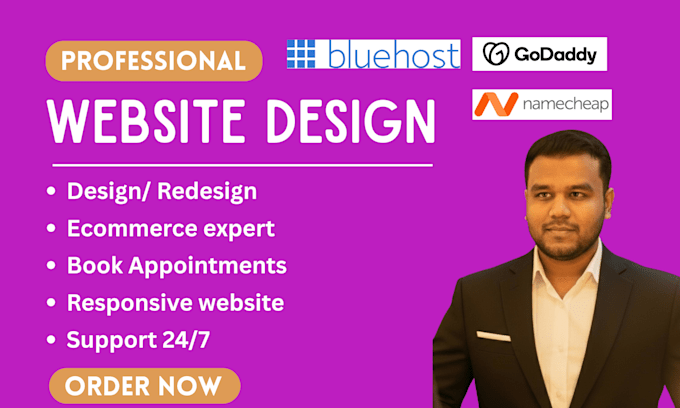 create wordpress ecommerce website on bluehost, namecheap, godaddy