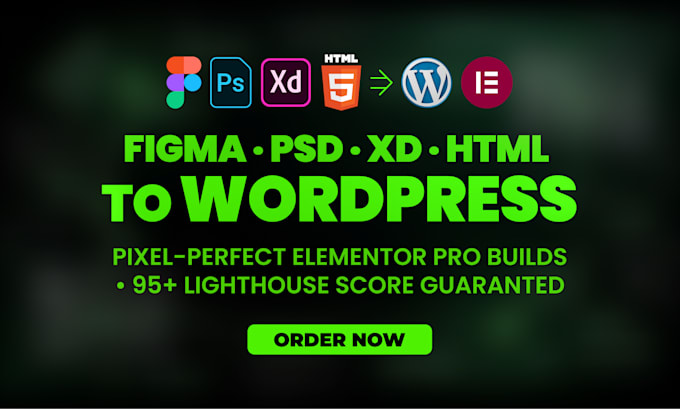 convert figma to wordpress, PSD, xd to wordpress using elementor pro