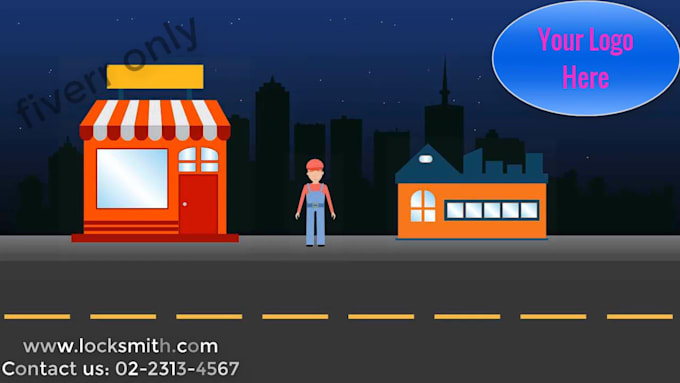 creat 2d animated locksmith or auto lock repair video
