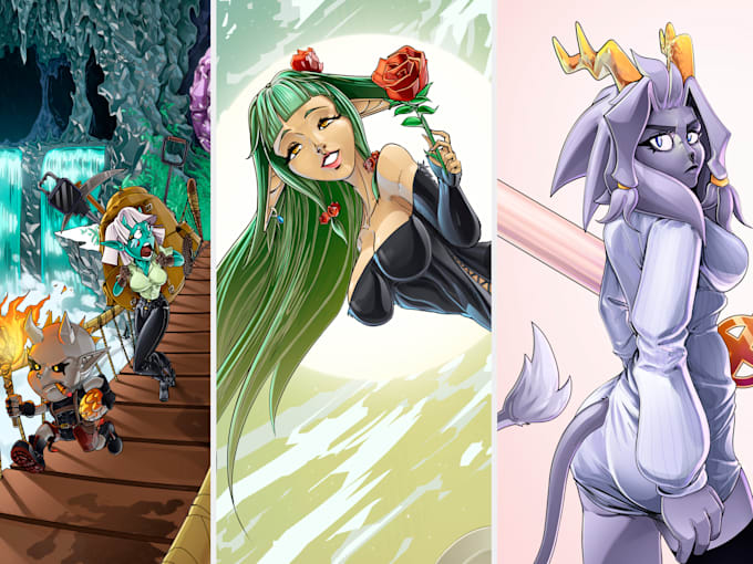 draw anime characters ocs line art and comic for you