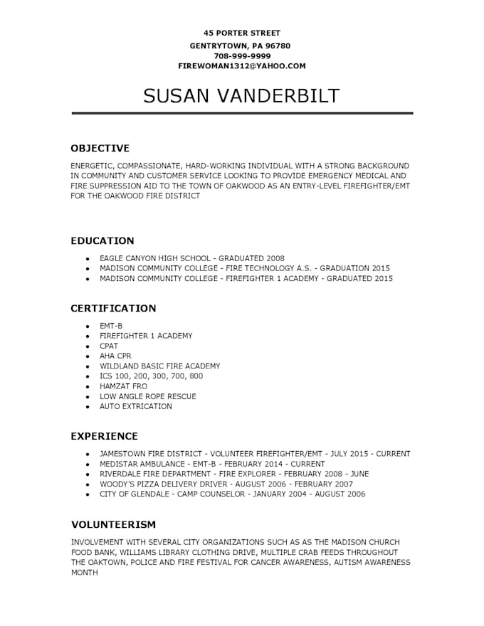 Write Your Police Firefighter Ems Resumes By Antonioscardina