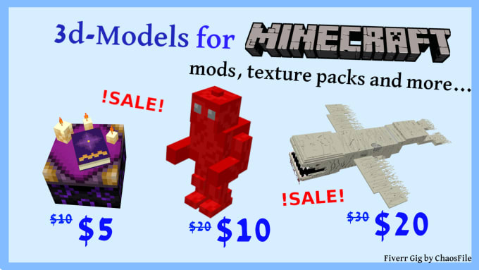 Create 3d Models For Minecraft Mods Texture Packs And More By