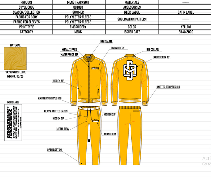 make design sheet and clothing and apparel mockups